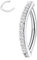 Bauchnabelpiercing aus Chirurgenstahl mit quadratischem CZ Bauchnabelpiercing Silber Nabelring Bauchnabelring 14G Bauchnabel Clicker Ring Niet Reverse Curved Navel Barbell Reverse Navel Ringe 10mm