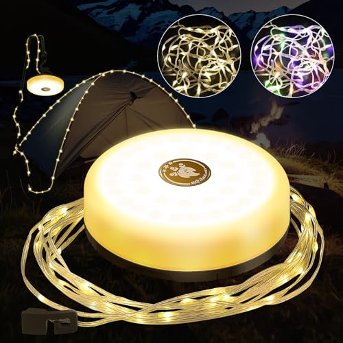 ORHOMELIFE Lichterkette Außen, Camping Lichterkette Wasserdichte Tragbare 10M Aufrollbar mit 5 Beleuchtungsmodi für Camping, Garten und Wandern