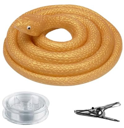 Kixolazr Schlangenstreich für Golf, Fake Snake Prank | Silikon-Metallclip-Schlangen-Streichspielzeug mit durchsichtiger Schnur - Lebendige Streich-Requisite, einfach zu montierendes multifunktionales