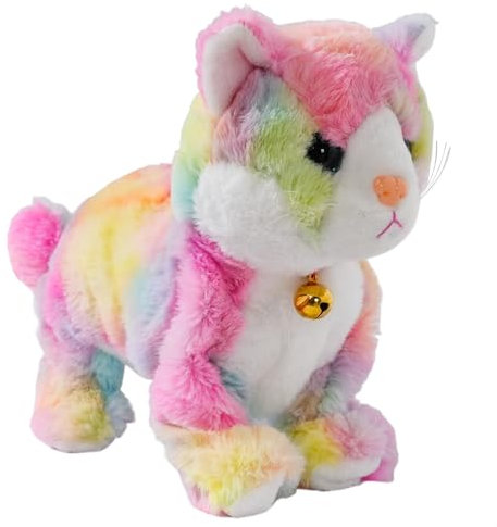 Smalody Interactive Plüschtiere, Neuheit Sound Control Elektronische Katze Elektronische Haustiere Roboter Katze Geschenk für Kinder (Farbe, Katze (Mit LED-Augen))