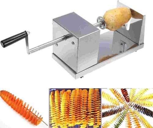 MINRS Spiralschneider Kartoffelschneider Edelstahl Spiral Kartoffelschneider Kartoffel Twister mit Rutschfester Griff Anti-Rutsch-Füße für Obst, Kartoffeln,Tornado Chips, Gurken oder Karotten