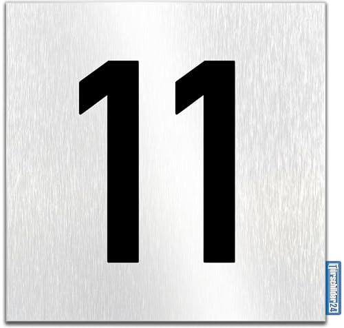 Türschilder24 Placa de aluminio Dibond para puerta, 120 x 120 x 3 mm, números de puerta, 100% fabricado en Alemania (11)