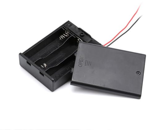 1 Stück Geschlossene AAA x 3 Batteriehalter mit Deckel, ON/Off-Schalter Kunststoffkoffer Aufbewahrungsbox Container Organizer Veranstalter mit Schalter Drähte