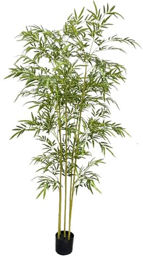 CHZDPP Arbres artificiels Plantes de Bambou pour l'intérieur et l'extérieur, Plantes Vertes de Simulation pour écran de séparation pour la Maison et Le Magasin(24 Bamboo,3.9ft/1.2m)