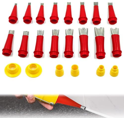 Kit di Beccuccio Silicone, Ugelli in Silicone Riutilizzabile, 22PCS Pistole di Silicone Attrezzi Per Calafataggio Ugello, Kit Di Beccuccio Silicone Per Calafataggio, per Cucina, Bagno, Lavabo