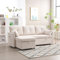 Multifunktionales Schlafsofa mit ausziehbarem Bett, Schlafsofa mit austauschbarer Chaiselongue, Sofagarnitur mit Aufbewahrungssitz, L-förmiges Sofa, Ecksofagarnitur für Wohnzimmer (Beige)