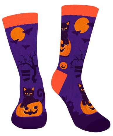 AGRIMONY Calze Halloween Uomo Donna Ragazzi Divertenti - Fantasia Colorati Arte Simpatici Particolari Halloween Originali Idee Regalo