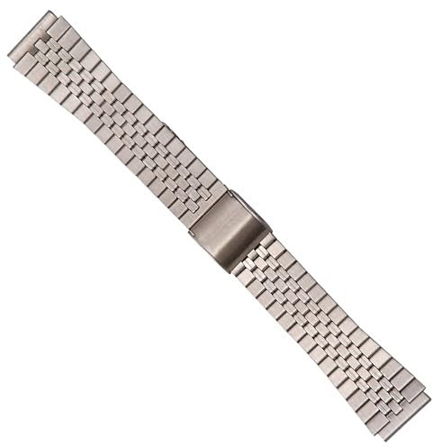 Dcasmo group Uhrenarmband aus Edelstahl, 18 mm, kompatibel mit Omega Tag Heuer Seiko New Old Stock 1970, Vintage-Armband, Original-Metallic-Armband, Armband für antike Uhren, silber, 18 MM, Retro
