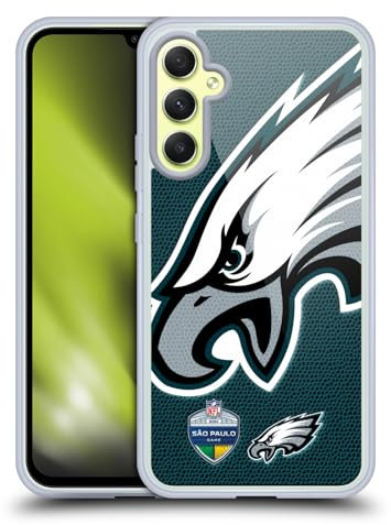 Head Case Designs Offizielle NFL São Paulo Eagles Internationale Spiele 2024 Gel Handyhülle Hülle [Militärischer Schutzgrad] Kompatibel mit Samsung Galaxy A34 5G