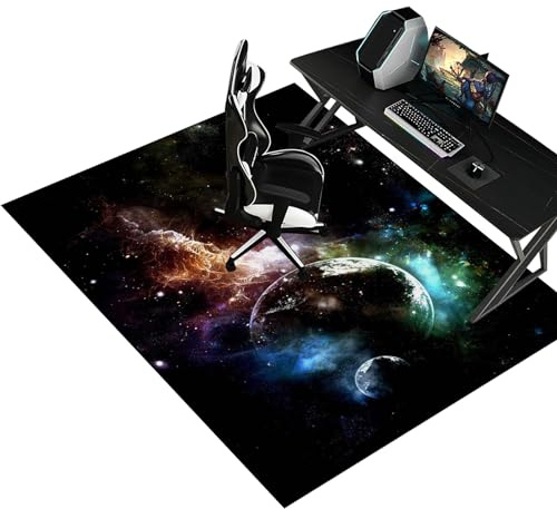 Unterlage Schreibtischstuhl Gaming Teppich Stuhlunterlage Bodenschutzmatte Bürostuhl Teppich Unterlage 70 x 120 cm Kratzfest für Parkett und Hartböden Bürostuhl Unterlage für Stühle Anti-Silp