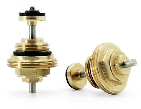 VANCOCO 2 Stk. G1/2 Ventileinsatz für Verteiler M30×1,5 mm, Fußbodenheizungskrümmer für UFH Stellantrieb,Messing Rücklaufbolzen, Krümmer Ventilkern und Heizkreisverteiler