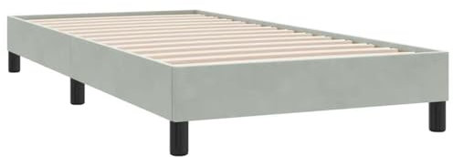 vidaXL Cadre de lit sans Matelas Gris Clair 90x220 cm Velours, lit, sommier, lit en Velours, Meuble de Chambre à Coucher, lit Simple, lit rembourré