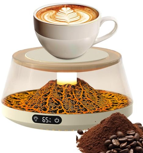 Portable Candle Warmer - Smart Electric Heating | Coffee and Tea Mug Warmer with LED Light 4 Adjustable Temperatures Travel Heater with Display