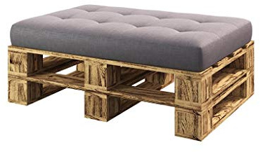 Lermowood Palettenmöbel Mp Hocker 100 x 60 x 40 cm Geflammt | Europaletten Indoor und Outdoor Lounge Gartenmöbel Holz Gartenmöbel Set Lounge Möbel Terrasse Balkon Loft Stil Paletten