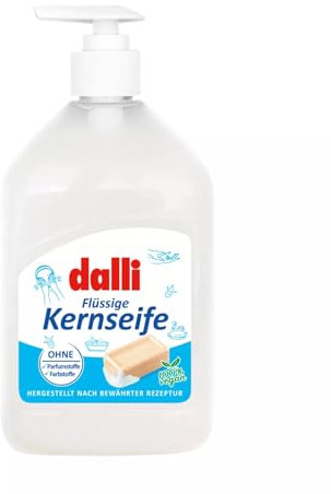 Dalli Kernseife flüssig 500ml | Allergiker Pflege-Kernseife | Für sensible Haut | Vegan, dermatologisch getestet