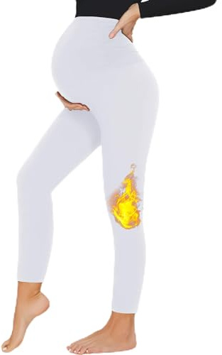 HIPOWER Thermo Schwangerschaftsleggings Damen High Waist | Warme Umstandsleggings Umstandsmode Winter Maternity YogaLeggings für Schwangerschaft