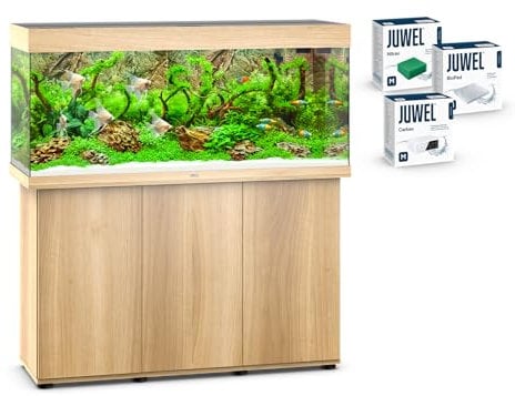 JUWEL Aquarium Rio 240 Kombination helles Holz Premium-Bundle