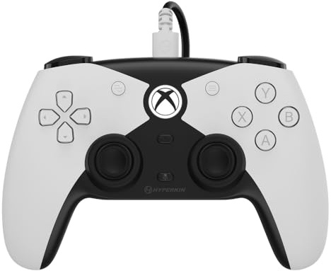 Hyperkin Competitor Wired Controller - Officially licensed Controller for use with Xbox Series X|S, Xbox One, Windows 10|11, PC, Video Game Controller with Hall Effect Sticks, 3.5MM. (White)