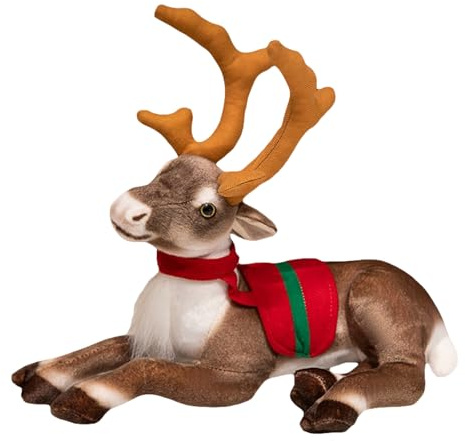 Elch-Plüschtier, Hirsch Plüschtier,Weihnachtendeko Kuscheltiere, Plush Spielzeug, Elch Stofftier Puppe Kissen, Weihnachten Plüschpuppen für Kinder Mädchen Jungen (Liegen Weihnachten,35cm)