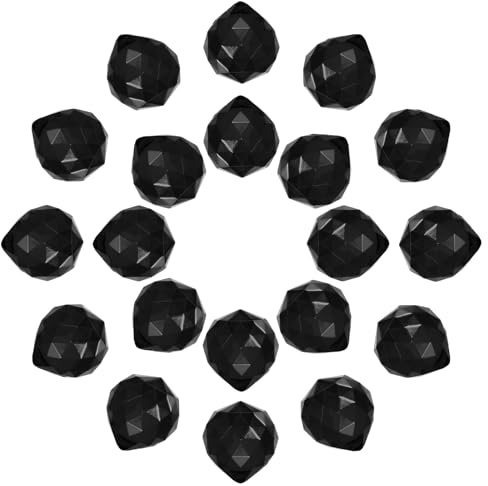 QUARKZMAN 20Pack Kristallkugel Prisma 20mm/0 8 Dekorative Kugel Schwarz | Sonnenfänger Perlen, Für Kronleuchter Fenster Hochzeitsdekoration Wohnkultur