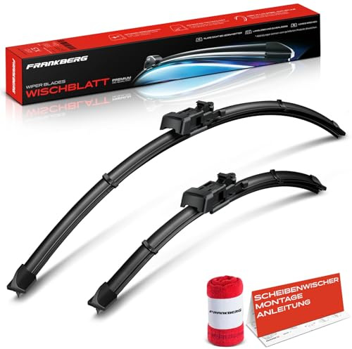 Frankberg 2x Scheibenwischer Wischerblätter 600mm/350mm, Vorne | Kompatibel mit KA, 500/595/695, 500E Cabriolet, 500C/595C/695C, 500 C, 500, ZOE Kasten/Hatchback, Zoe, 500E