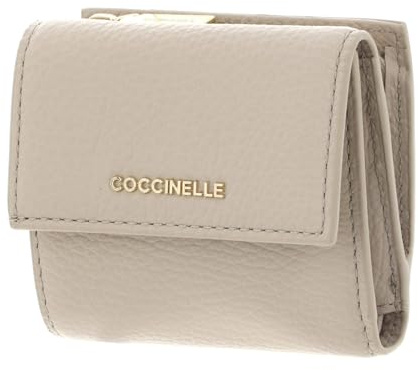 Coccinelle Leder Geldbörse Metallic Soft Wallet Grained Leather Sandshell beige