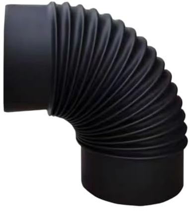 Vibsky 90 - Tubo de codo flexible de acero inoxidable para chimenea, 150 mm, color negro