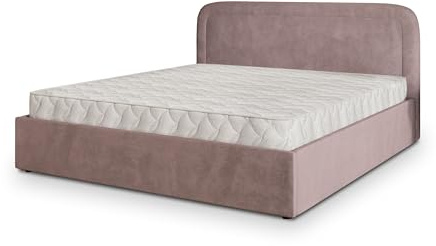 Masseno Polsterbett BENIRA K 200x200 cm, Doppelbett, Bettkasten, Stauraum, Lattenrost Und Kopfteil - Rosa, Kronos 27