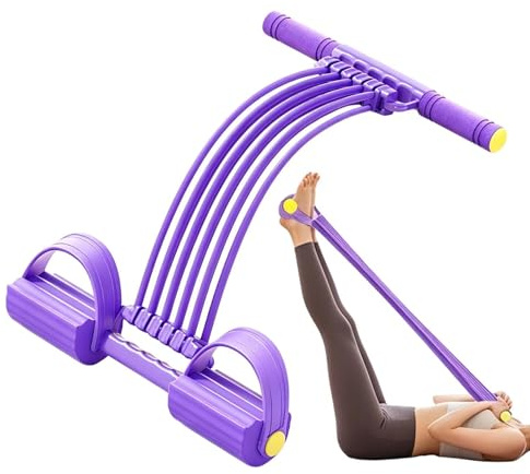 Pedal-Widerstandsband für Männer - 10-Tube Fitnessgerät | Ganzkörper-Übungsband | für Frauen Männer Erwachsene Sportler Anfänger Fortgeschrittene Hotel Zuhause Büro Wohnung Reisen Fitnessstudio Fitnes