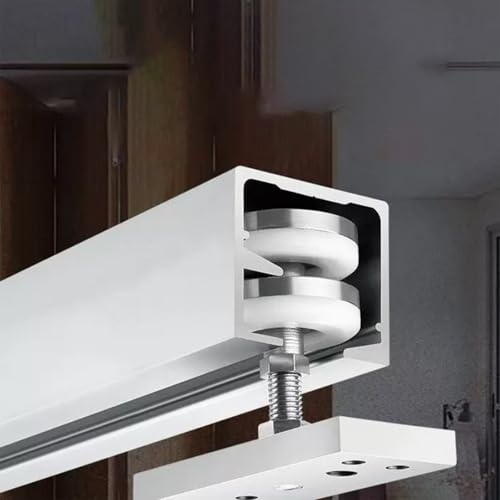 Binario per porta scorrevole Ferramenta Per Porta Scorrevole Bifold Con Binario, Ferramenta Per Porte Da Fienile Bipieghevoli A Binario Singolo Per Armadi(260cm/102/8.5ft)