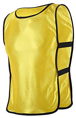 6pcs / 12pcs Chasuble Gilet de Sport Enfants Veste Survêtement d'Entraînement Respirant pour Garçons Filles pour Football Basket-Ball Rugby (Couleur : Jaune, Taille : 12pcs)
