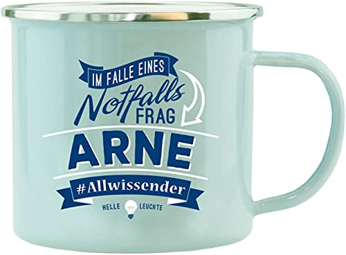 History & Heraldry Echter Kerl - Emaille Becher Arne - individuelle und personalisierte Tasse mit Name und Spruch