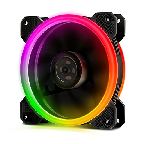 EZDIY-FAB PC-Lüfter, 120 mm, RGB, LED, leise, hohe Luftstrom, Einstellbarer Farb-Lüfter, CPU-Kühler-Controller Nicht im Lieferumfang enthalten