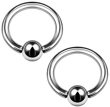 KJM FASHION 2 STK Titan G23 Captive Bead Ring 1,6 mm 14g 8mm 5/16 4mm Kugel Eyebrow Daith Cartilage Tragus Ohrringe Nose Piercing Schmuck 6821
