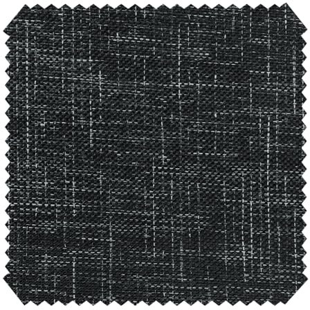 novely® Oxford 330D | 1 lfm | Leinen Look Polyester PU wasserabweisend Mélange Polsterstoff (03 Schwarz)