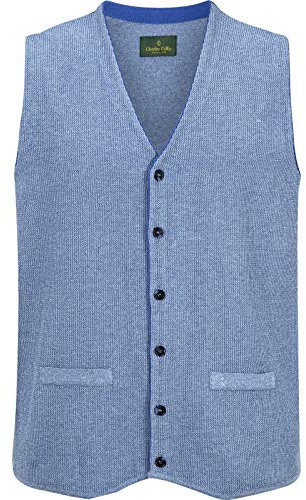 Charles Colby Herren Strickweste Kevan blau, 3XL (XXXL) - 64/66