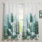 PONY DANCE Voile Gardinen Kurz Wohnzimmer Ösenschal 2er Set H 160 x B 132 cm Vorhang Weiss Halbtransparent Leinenoptik Vorhänge mit Bananenblättermuster für Schlafzimmer & Kinderzimmer Dekoschals
