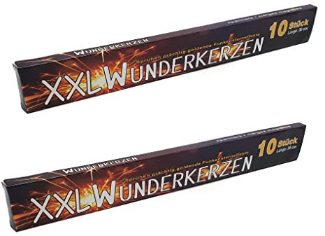 Wunderkerze - XXL - 30 cm - 20 Stück Sprühen prächtig goldene Funkensterneffekte