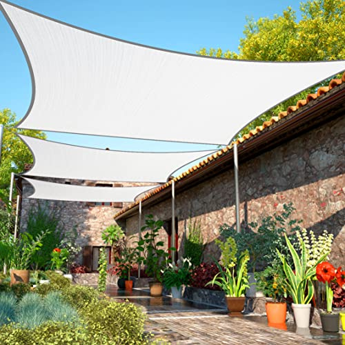 ShadeMart smTAPR1416 Sonnensegel, rechteckig, wasser- und luftdurchlässig, UV-beständig, strapazierfähig, für Carport oder Terrasse, 40,6 x 55,9 cm, Weiß, individuelle Größe