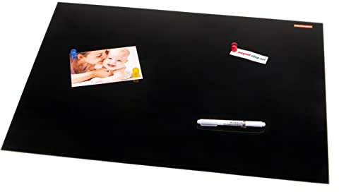 magnets4you Glas-Magnettafel/Magnetboard mit Stift und Magneten Schwarz |80 x 60 cm | beschreibbar | für Küche, Wohnen und Büro…