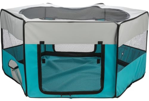 Outdoor Run, Net - Floor, Dwarf Rabbits, Polyester, 150 × 65 cm, Turquoise and Light
