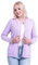 SMILING PINKER Cardigan Donna Manica Lunga Rotondo Collo Giacca Maglione con Bottoni e Tasche(Lavanda,3XL)