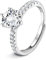 KALVICA 925 Sterling Silber Verlobungsring Damen Frauen Attract Ring Zirkonia Intarsien Silberringe Damen 925 Rundschliff Eheringe Ewigkeitsring mit Zirkonia Schmuck Geschenk