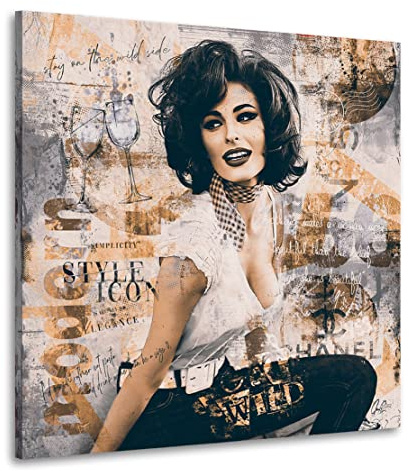 Kunstgestalten24 Leinwandbild Sophia Loren Vintage Wandbild Kunstdruck Raum- u. Wanddekoration Übergrößen