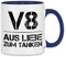 wowshirt Tasse V8 Motor Tuning 8 Zylinder KFZ-Mechaniker Raser Werkstatt Tuning, Farbe:White - Navy