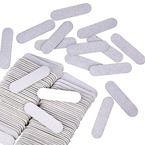 JSRQT 100 Stück Mini Nagelfeile Doppelseitige Einweg Nagelfeile 180/240 Grit Profi Nagel Feilen Nail File Maniküre Nagelkunst Nagelfeilen für Gelnägel Nagelfeilen Einweg Einwegfeilen (Silber)