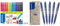 Pilot 12er Set FriXion Colors & FriXion Clicker 0.7 – 5 Stück – Farbe Blau – Radierbarer, nachfüllbarer Gel-Tintenroller mit Druckmechanik und thermosensitiver Tinte, mittlere Spitze