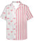 PinUp Angel Chemise hawaïenne à manches courtes pour homme - Rayures boutonnées - Pour l'été, la plage, les vacances, Flamant rose blanc, Taille S