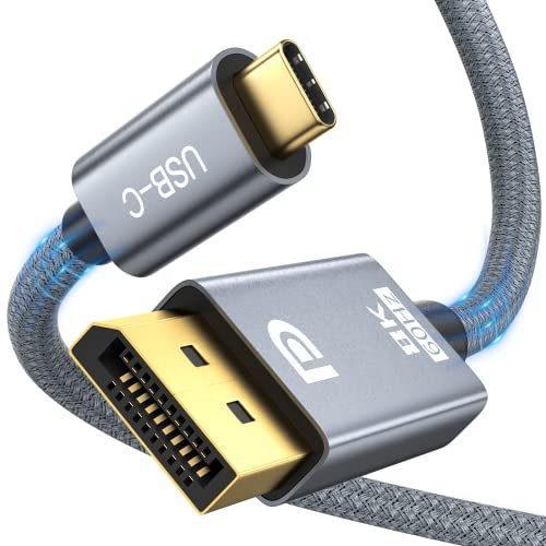 ULT-WIIQ USB C to Displayport 1.4 Cable Support 8K@60Hz, 4K@144Hz, 2K@240Hz, G-SYNC, VRR, HDR, 32.4Gbps Type C to DP Cord Compatible Thunderbolt 4/3 & USB4 for iPhone 15, iPad, MacBook Pro 3.3FT