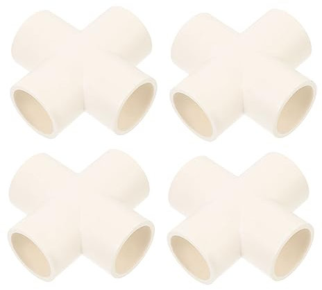 ULTECHNOVO 4stücke Pvc Vier-wege Verbinder Teiliges Pvc Rohradapter Für Stabile Wasseranschlüsse Für Gartenbewässerung Möbelbau Und Rahmenkonstruktionen Langlebig Und Robust